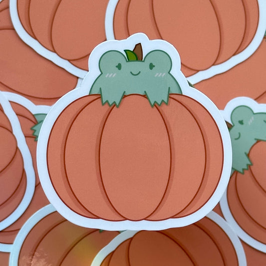 Pumpkin Frog Sticker