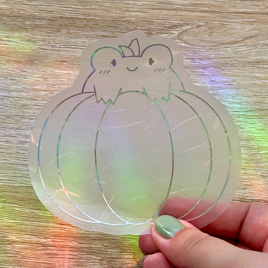 Pumpkin Frog Sun Catcher Sticker Decal