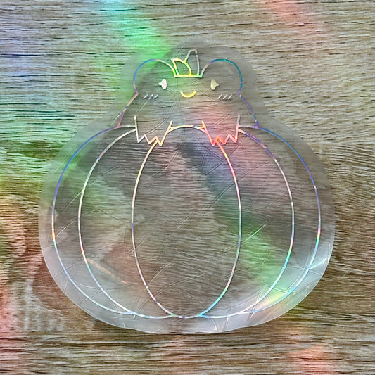 Pumpkin Frog Sun Catcher Sticker Decal