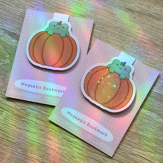 Pumpkin Frog Magnetic Bookmark