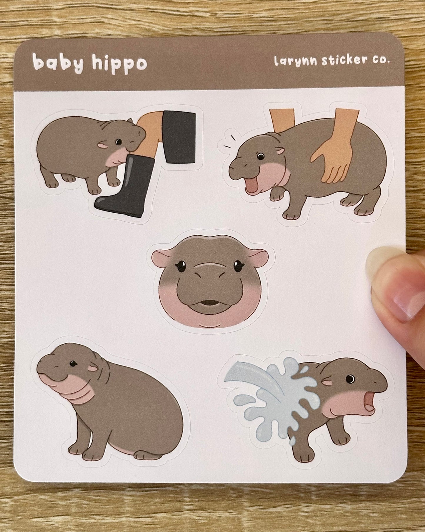 Baby Pygmy Hippo Sticker Sheet