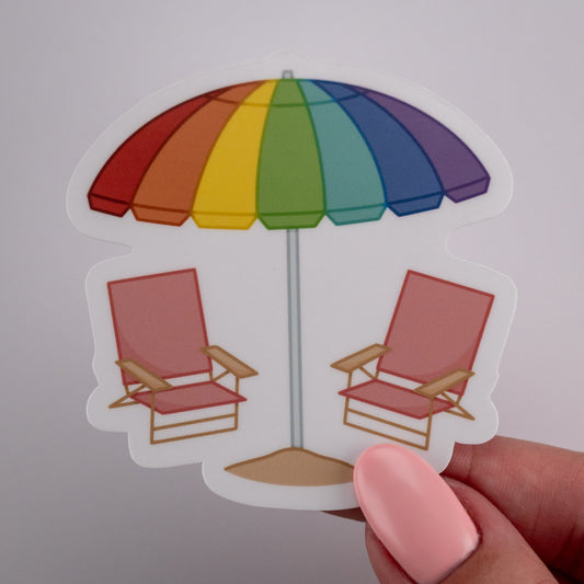 Beach Umbrella and Chairs Sticker