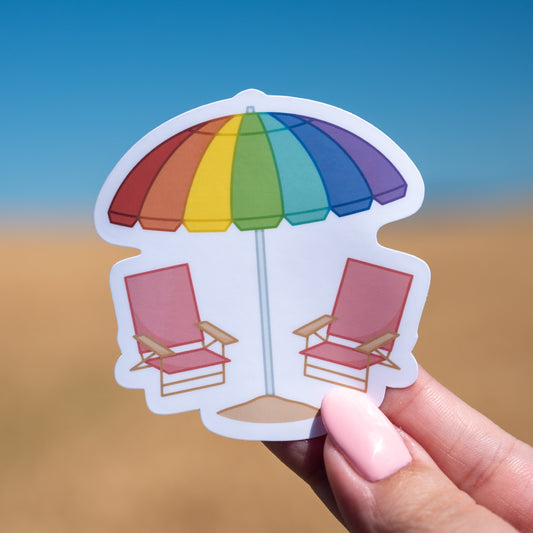 Beach Umbrella and Chairs Sticker