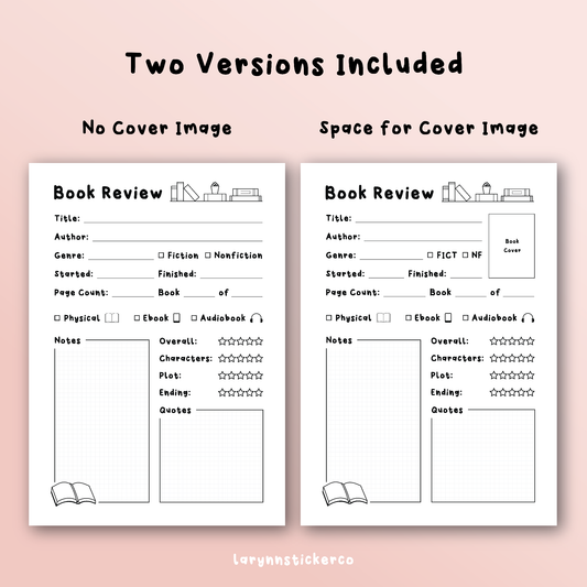 DIGITAL Book Review Template Printable