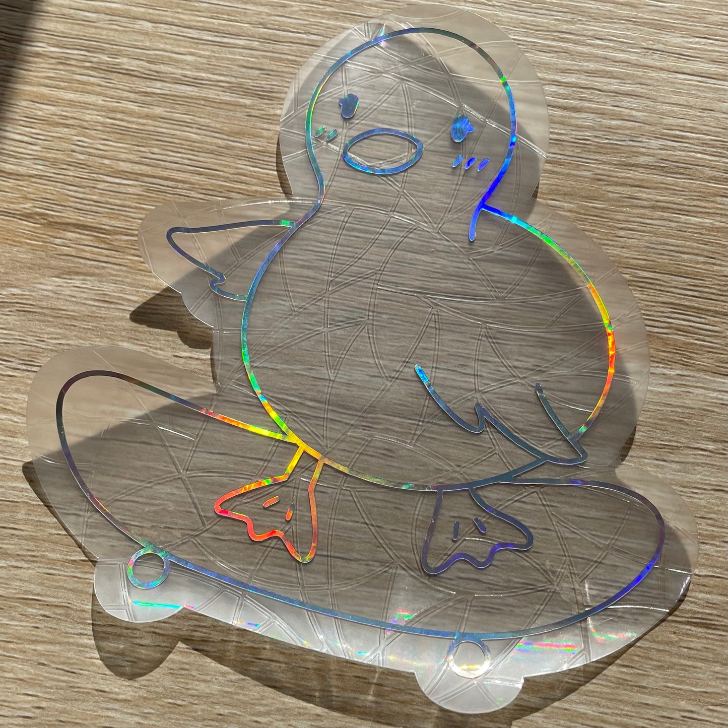 Skateboard Duckling Sun Catcher Sticker Decal
