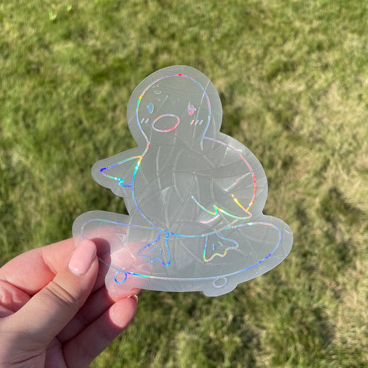 Skateboard Duckling Sun Catcher Sticker Decal
