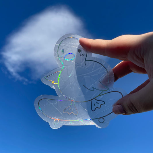 Skateboard Duckling Sun Catcher Sticker Decal