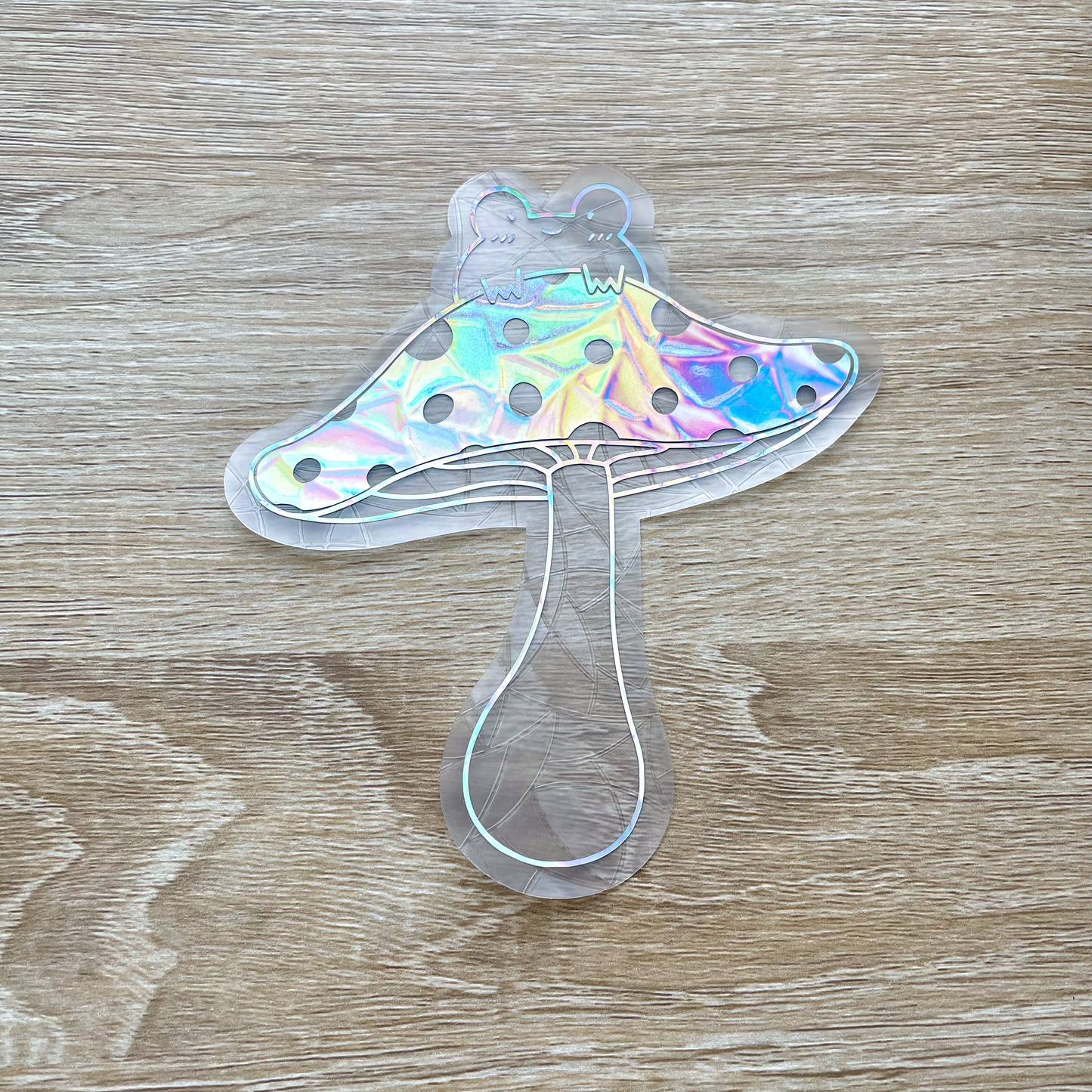Mushroom Frog Sun Catcher Sticker Decal