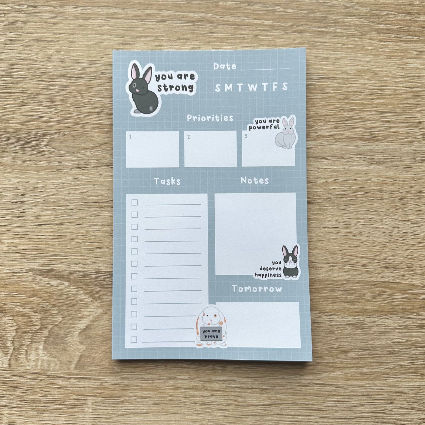 Daily Bunny Affirmations Memo Pad / Note Pad