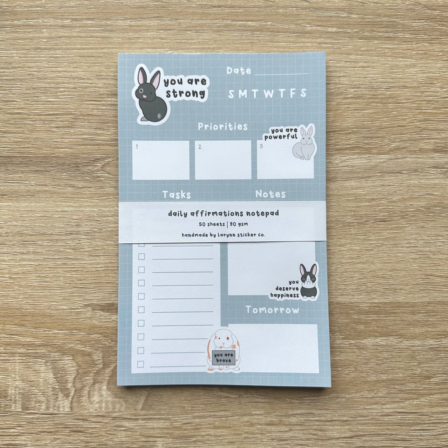 Daily Bunny Affirmations Memo Pad / Note Pad