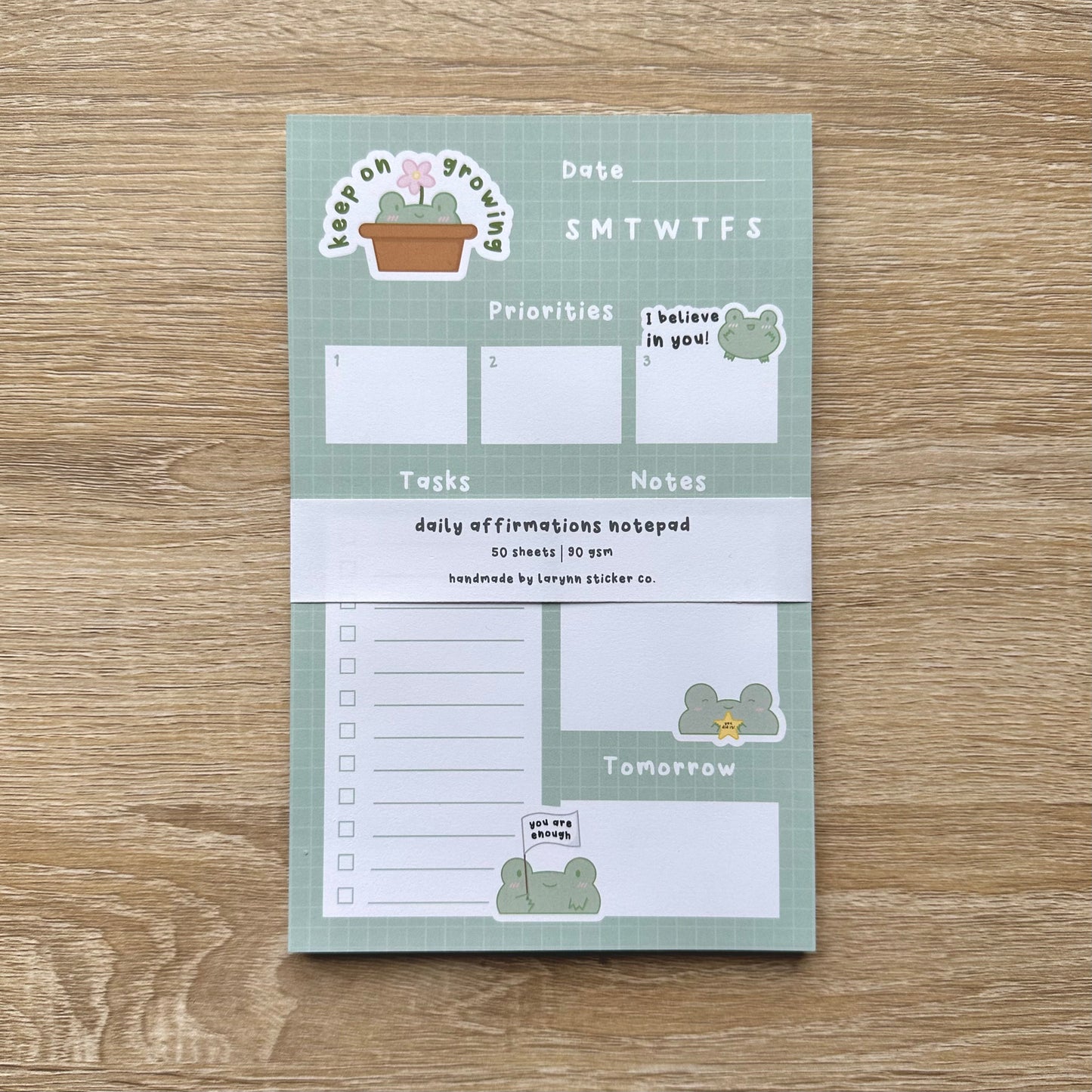 Daily Frog Affirmations Memo Pad / Note Pad