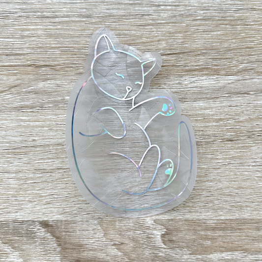 Sleeping Cat Sun Catcher Sticker Decal