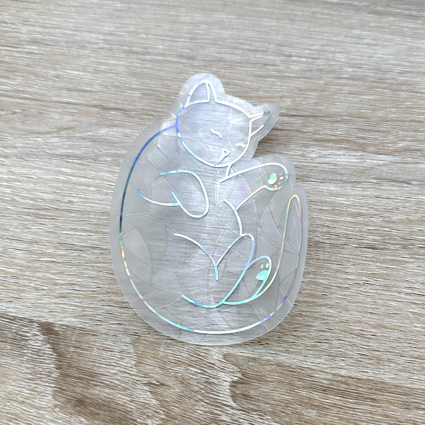 Sleeping Cat Sun Catcher Sticker Decal