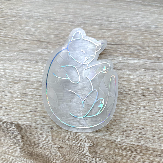 Sleeping Cat Sun Catcher Sticker Decal
