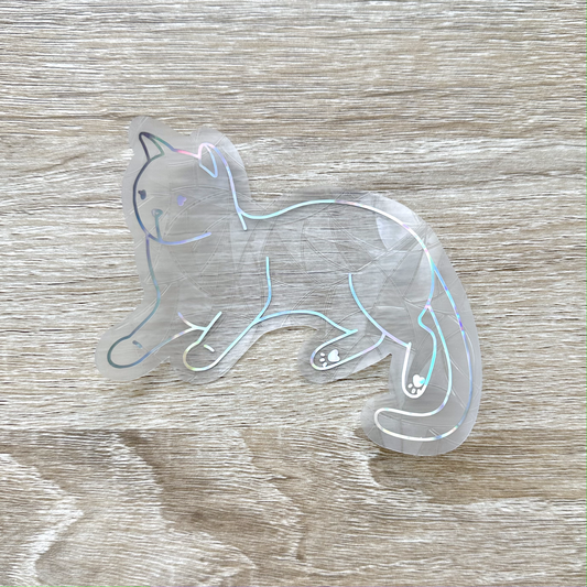 Resting Cat Sun Catcher Sticker Decal