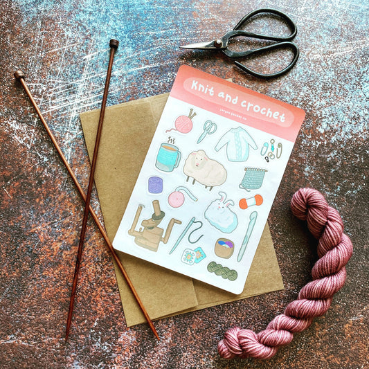 Knit and Crochet Sticker Sheet
