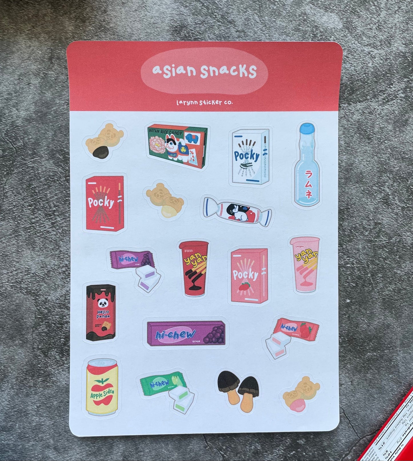Asian Snacks FUNDRAISER Sticker Sheet