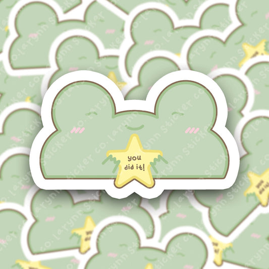 Gold Star Frog Sticker