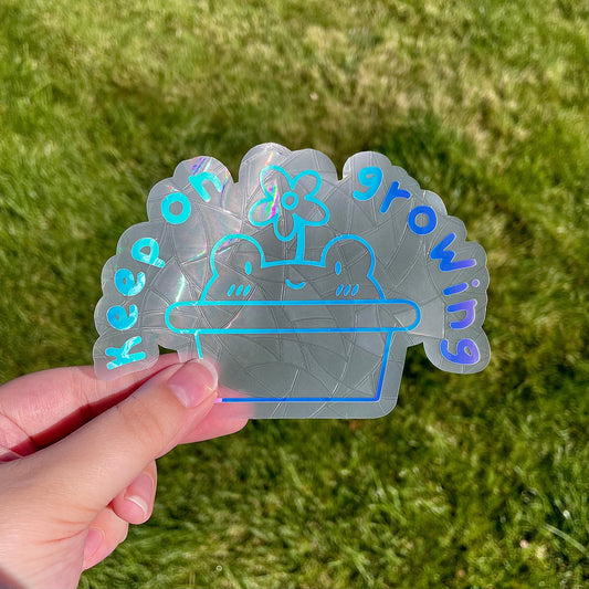 Keep on Growing Frog Sun Catcher Sticker Decal