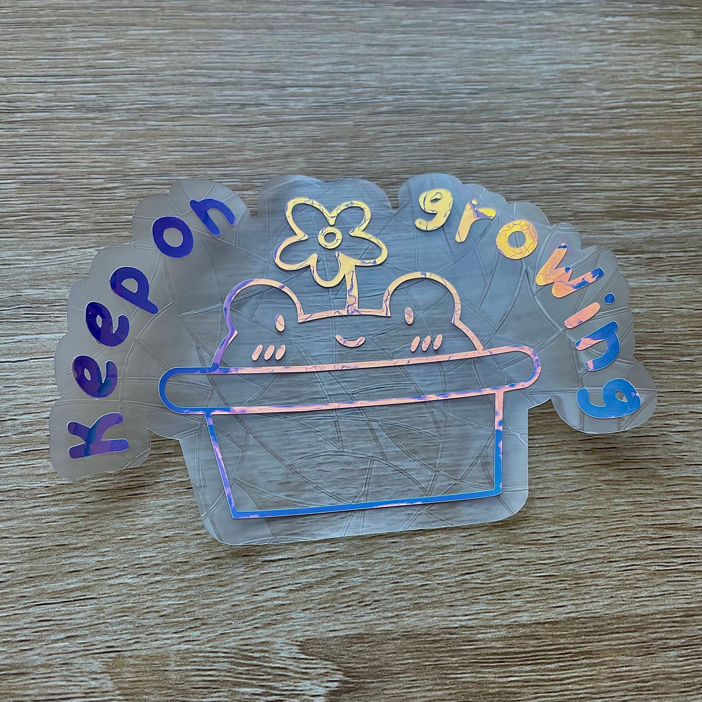 Keep on Growing Frog Sun Catcher Sticker Decal