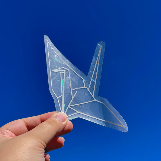 Origami Crane Sun Catcher Sticker Decal