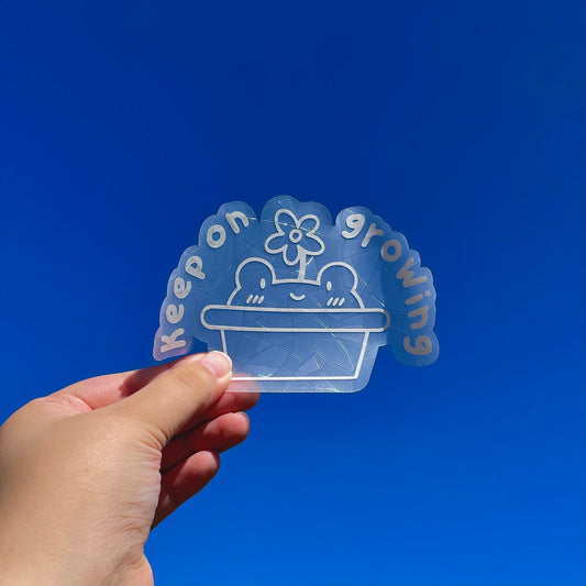 Keep on Growing Frog Sun Catcher Sticker Decal