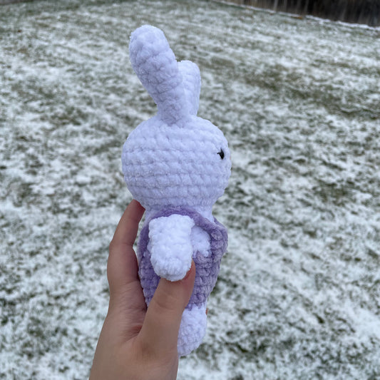 Purple Overalls Bunny Plushie