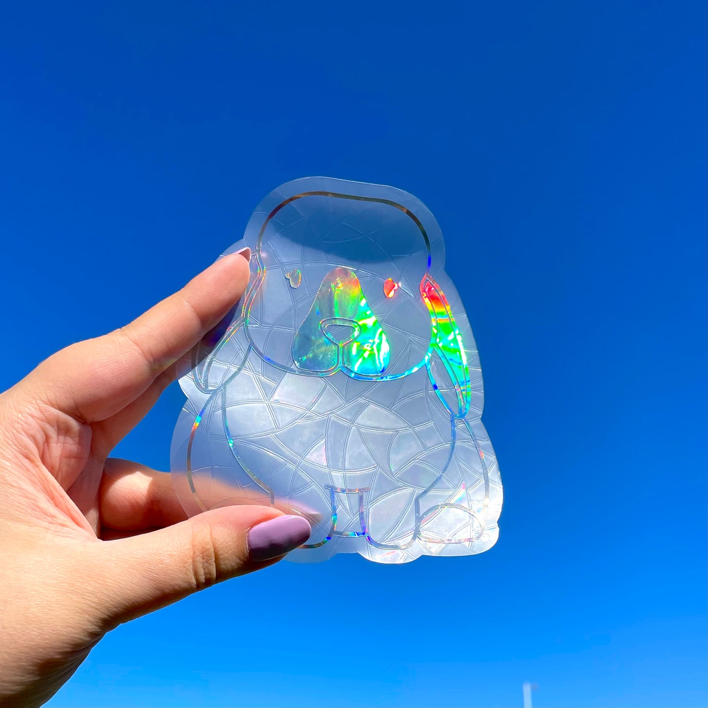 Sitting Bunny Sun Catcher Sticker Decal