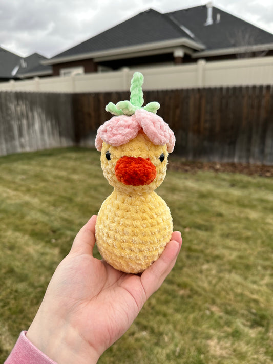 Flower Hat Duckling Plushie
