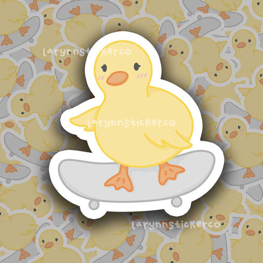 Skateboard Duckling Sticker