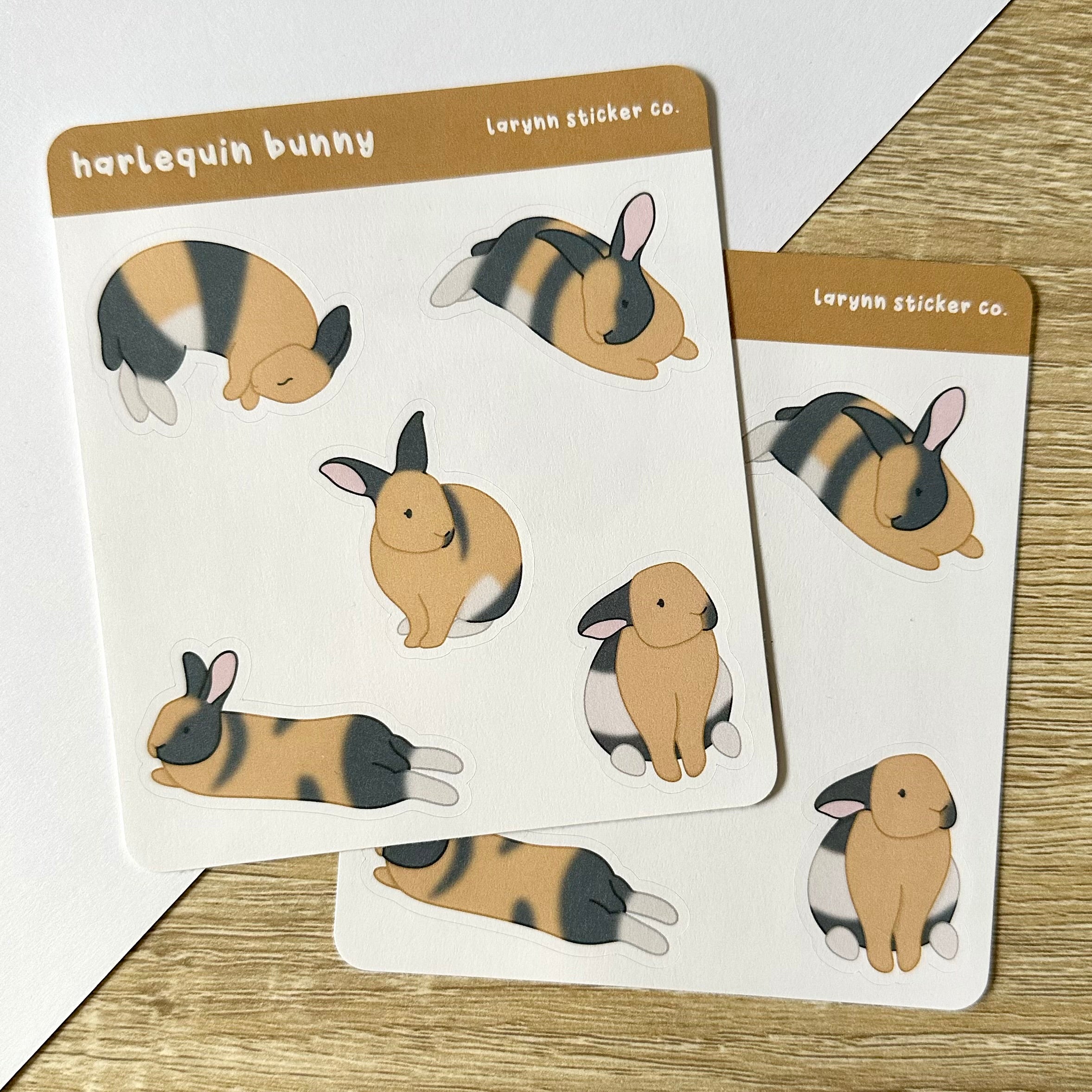 Harlequin Bunny Sticker Sheet – LaRynn Sticker Co.