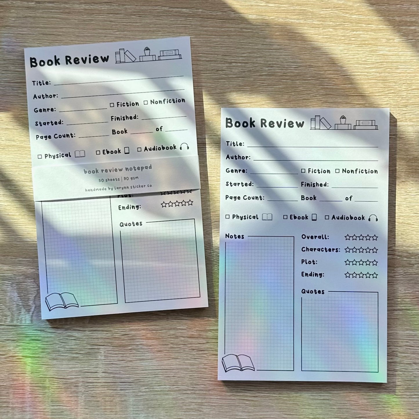 Book Review Memo Pad / Note Pad