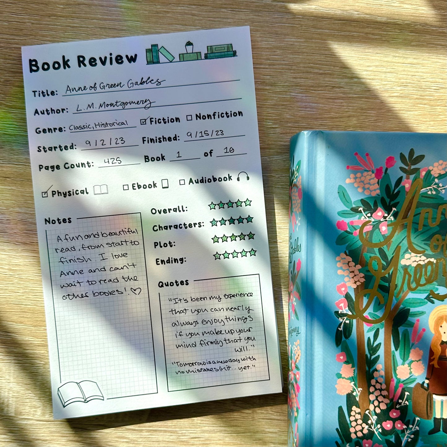 Book Review Memo Pad / Note Pad