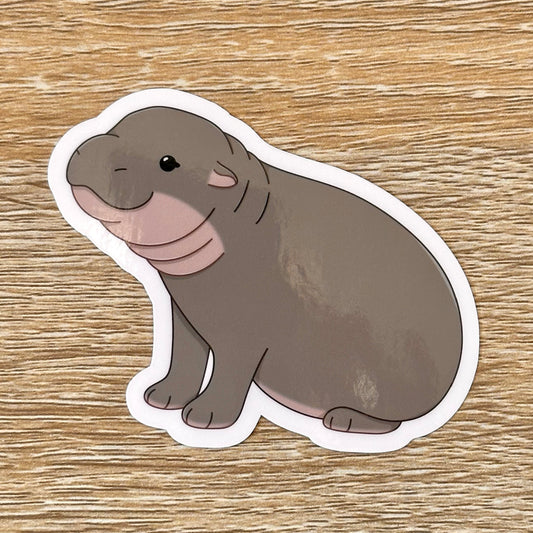 Sitting Baby Pygmy Hippo Sticker