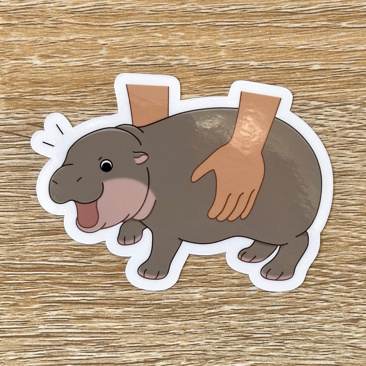 Picked Up Baby Pygmy Hippo Sticker