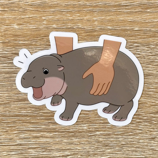 Picked Up Baby Pygmy Hippo Sticker