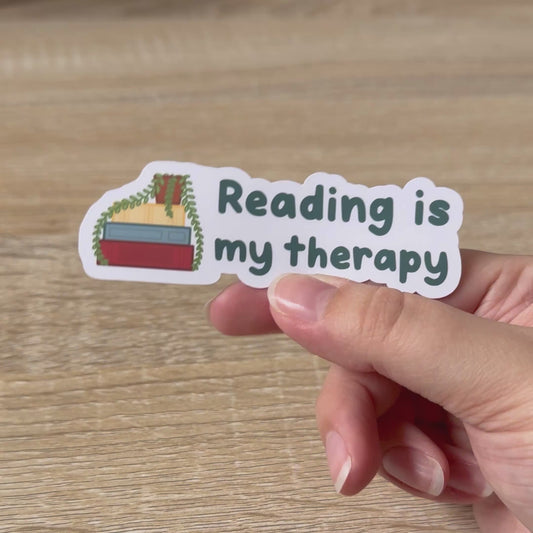 Reading is My Therapy Sticker