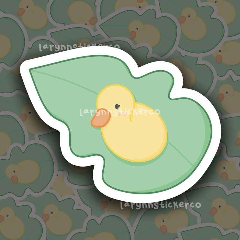 Duckling on a Leaf Sticker