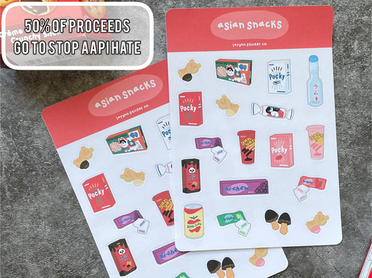 Asian Snacks FUNDRAISER Sticker Sheet