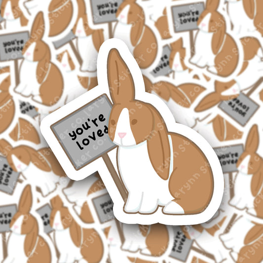 You Are Loved Bunny Sticker