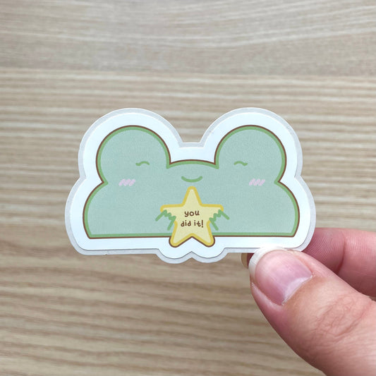 Gold Star Frog Sticker