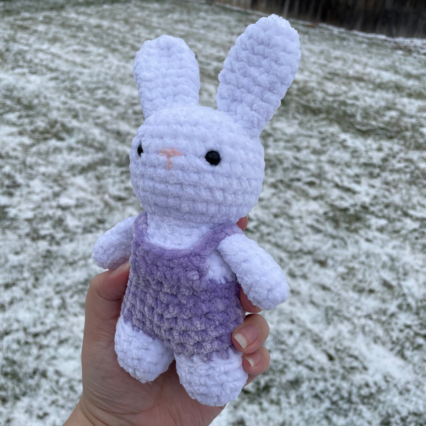 Purple Overalls Bunny Plushie