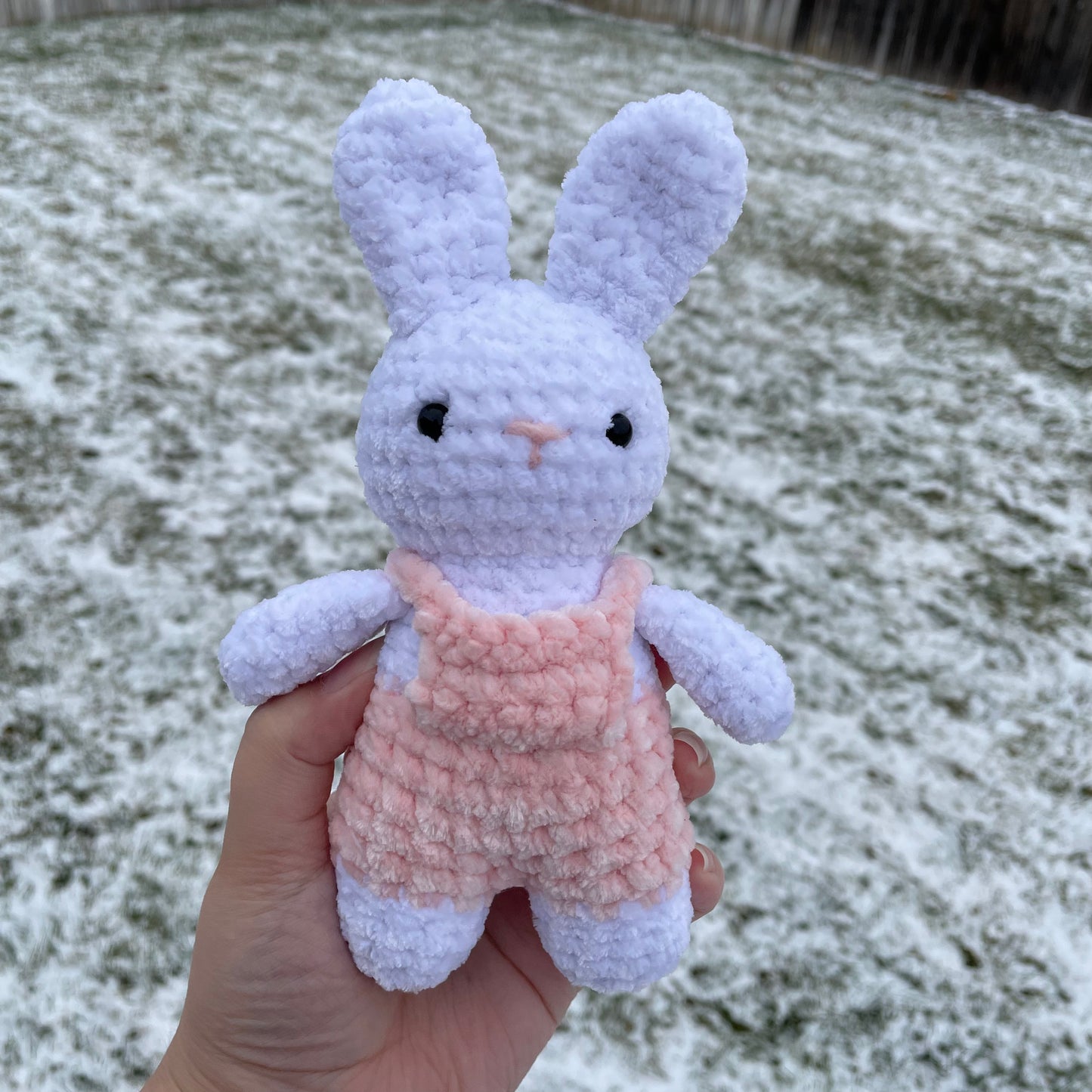 Pink Overalls Bunny Plushie