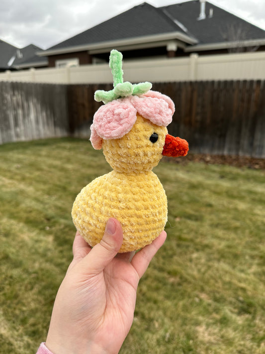 Flower Hat Duckling Plushie