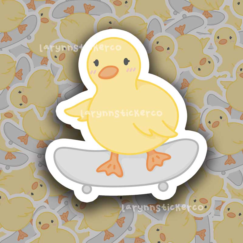 Skateboard Duckling Sticker