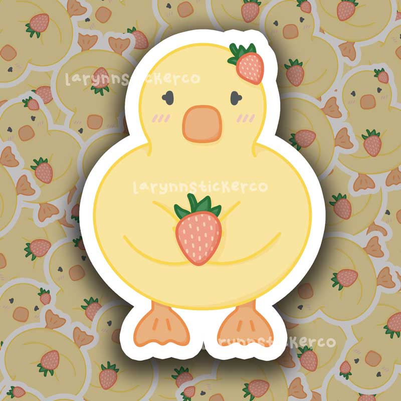 Strawberry Duckling Sticker