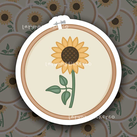 Embroidered Sunflower Sticker